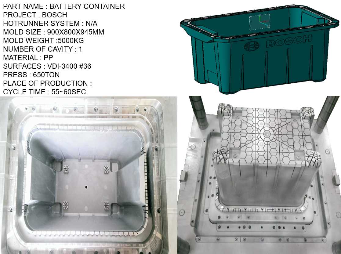 BOSCH BATTERY CONTAINER LOWER HOUSING